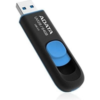 Adata UV128 64GB USB 3.2 Gen 1 Flash Drive, Capless Design, Black/Blue Adata UV128 64GB USB 3.2 Gen 1 Flash Drive, Capless Design, Black/Blue